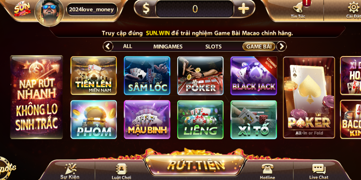 Sunwin có nhiều tựa game bài hấp dẫn, thú vị