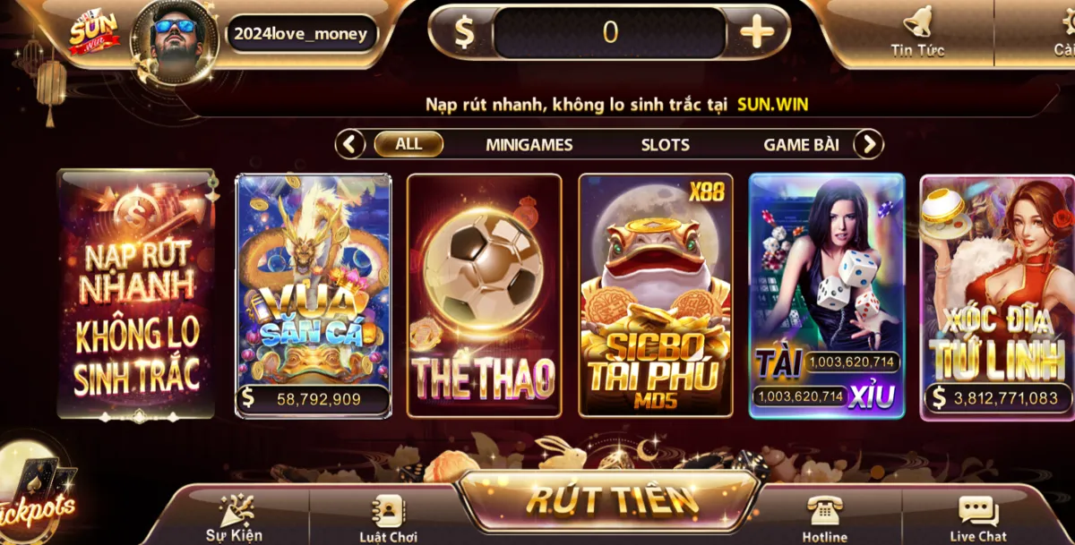 Giao diện cực kỳ xịn mịn từ dòng game bắn cá tại Sun win