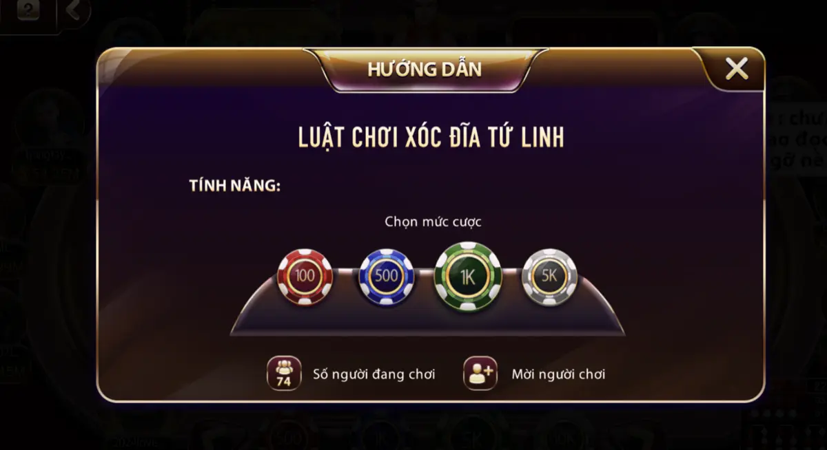 Luật chơi cụ thể về Xóc đĩa tứ linh tại Sun win